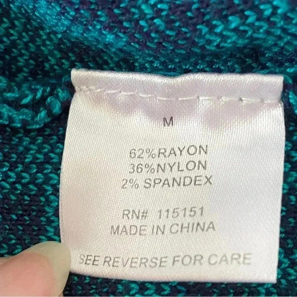 ROMEO & Juliet Couture Turquoise Dress Pullover Size M ❤️ - Picture 7 of 9